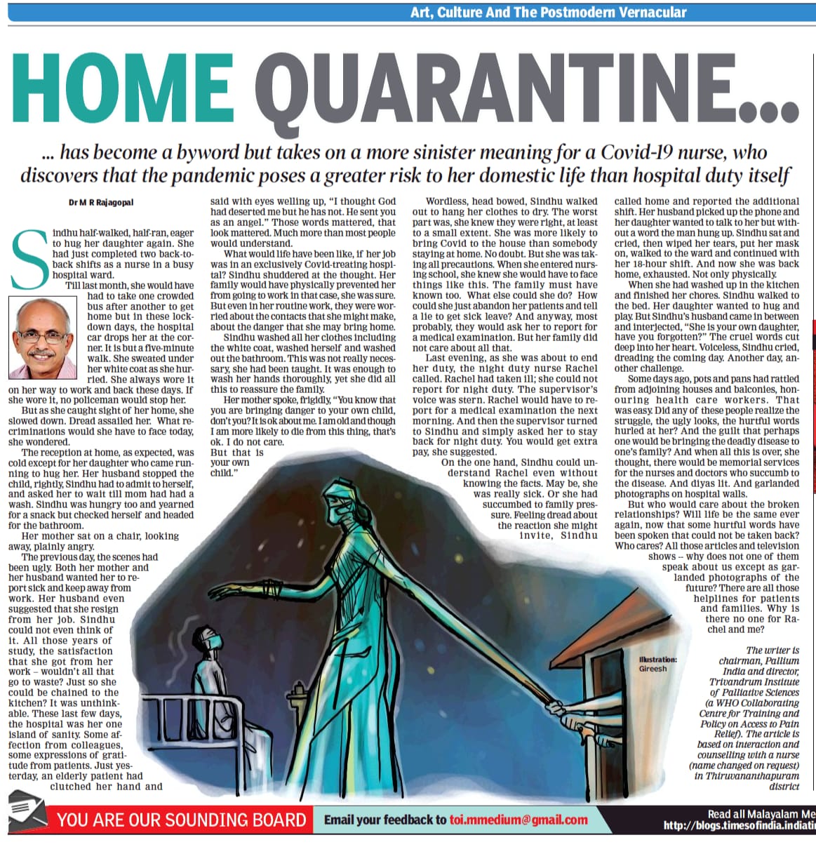 Home quarantine Dr Rajs article TOI
