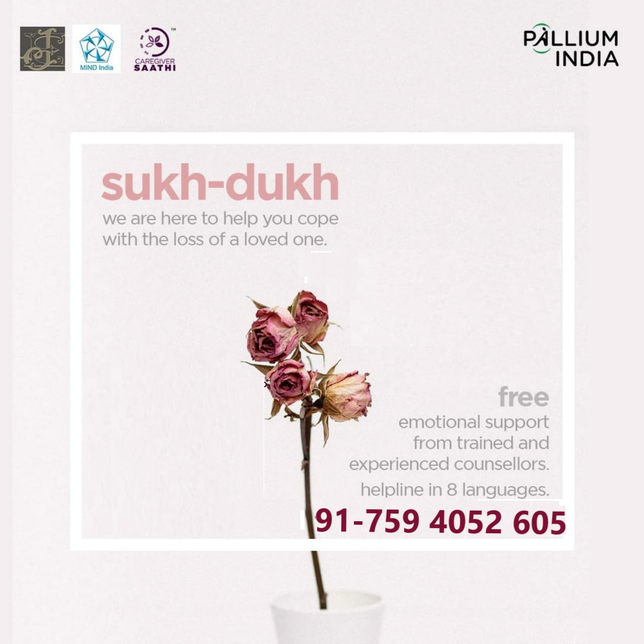 Sukh-Dukh Helpline- Bereavement and Grief Counselling - Pallium ...